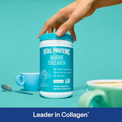 Marine Collagen Powder for Skin, Hair, Nails, and Joints - 12g per Serving - 7.8 oz Canister