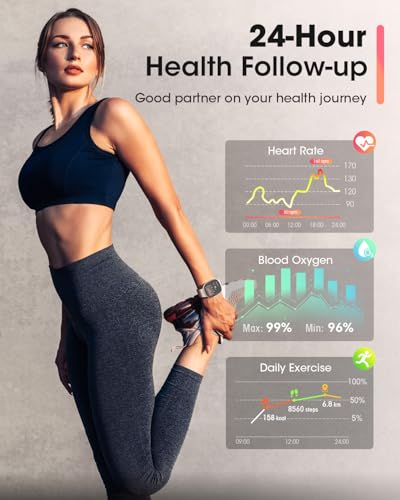 Smart Watches with Call: Fitness Trackers for Men & Women (3 Bands)