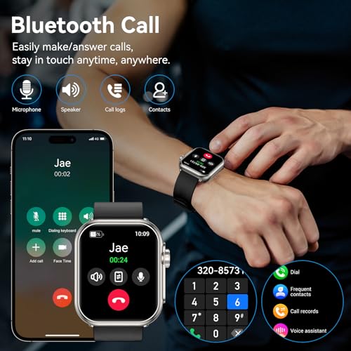 Smart Watch for All, 1.85" HD Fitness Tracker, 1000 mAh Battery, 110+ Sport Modes, Heart Rate & Sleep Monitor, IP68 Wate